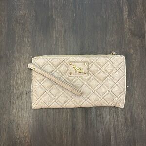Emma Fox Beige Quilted Wristlet